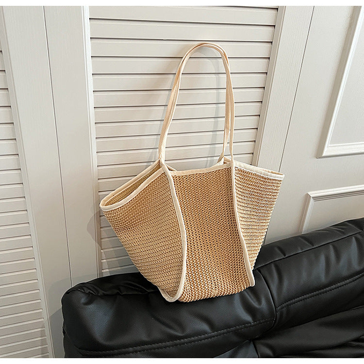 handbag all match one shoulder straw woven