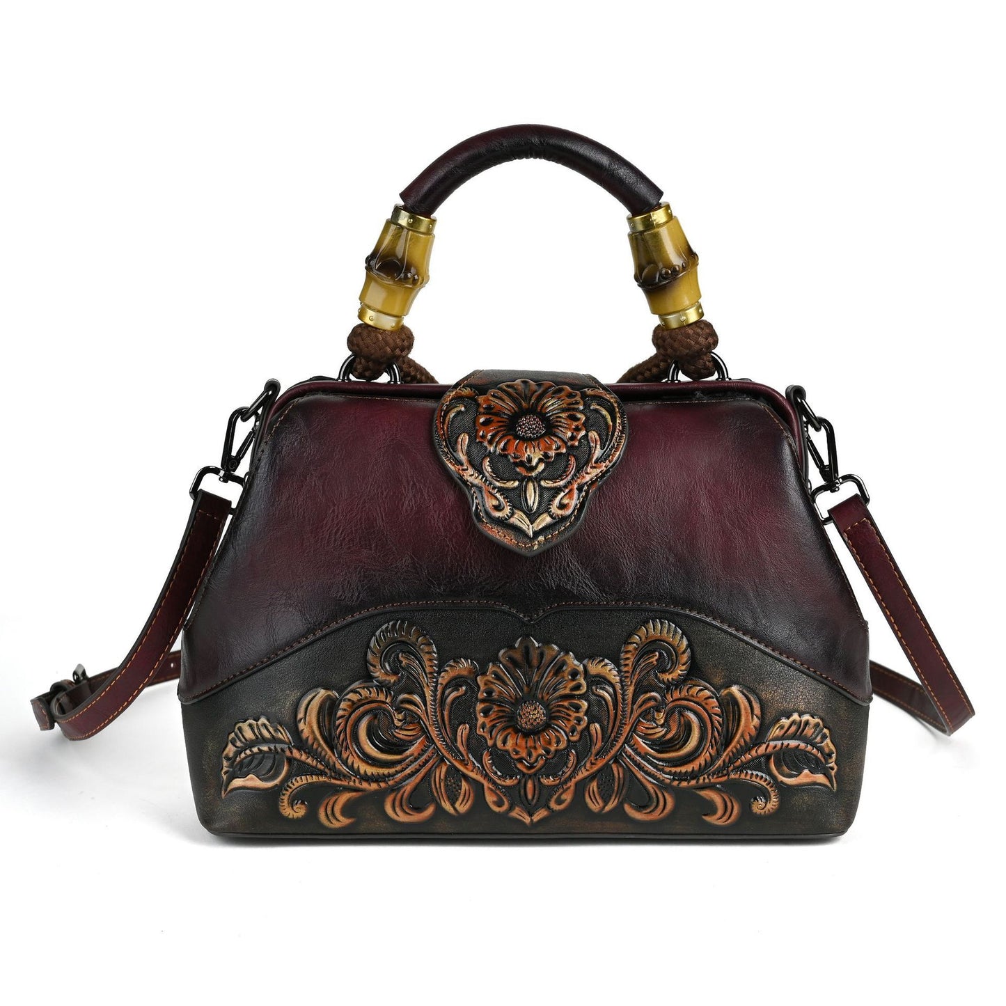 retro embossing hand rub color handbag crossbody clip bag