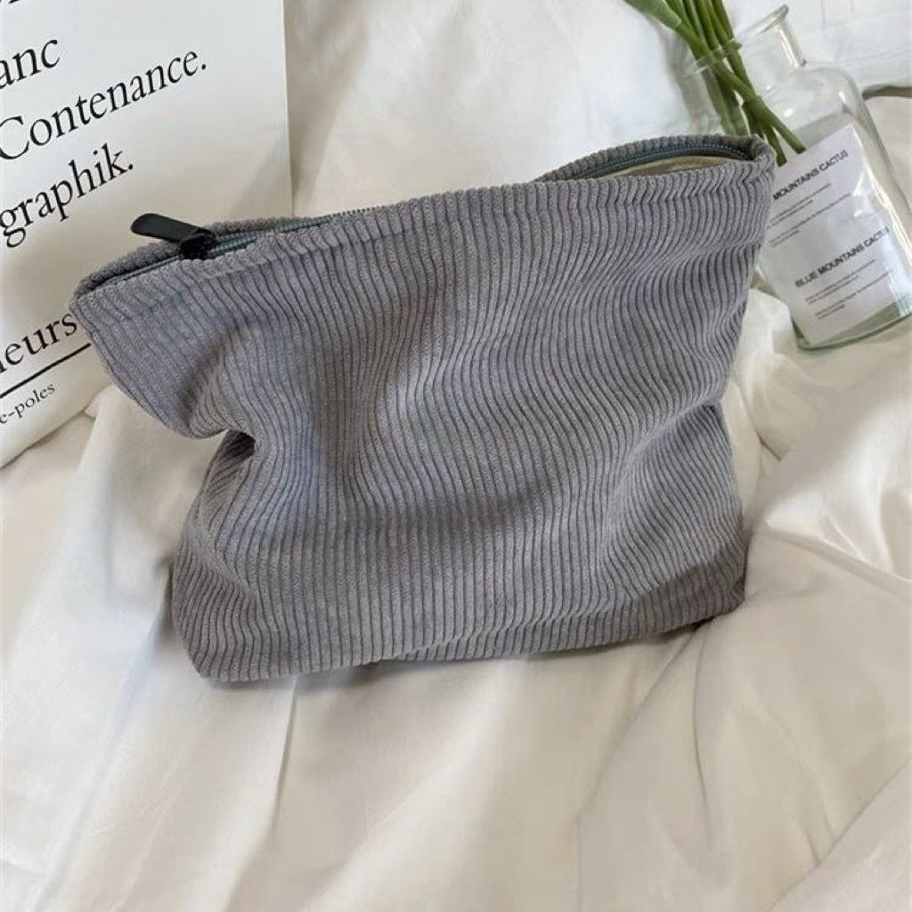 corduroy canvas makeup bag simple