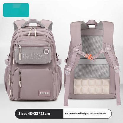 Junior High School Student Protective Spine Burden Reduction Schoolbag Female