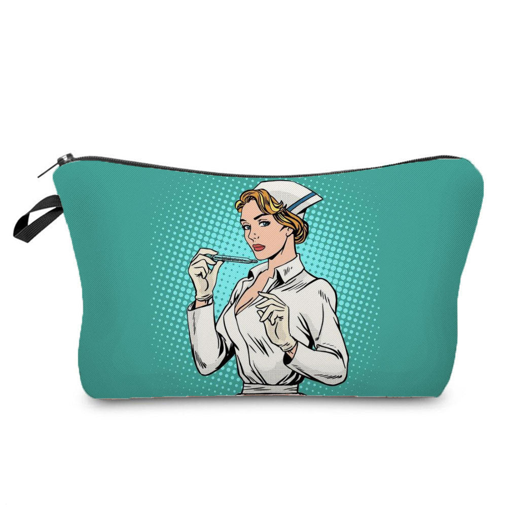 angel nurse printed makeup storage bag