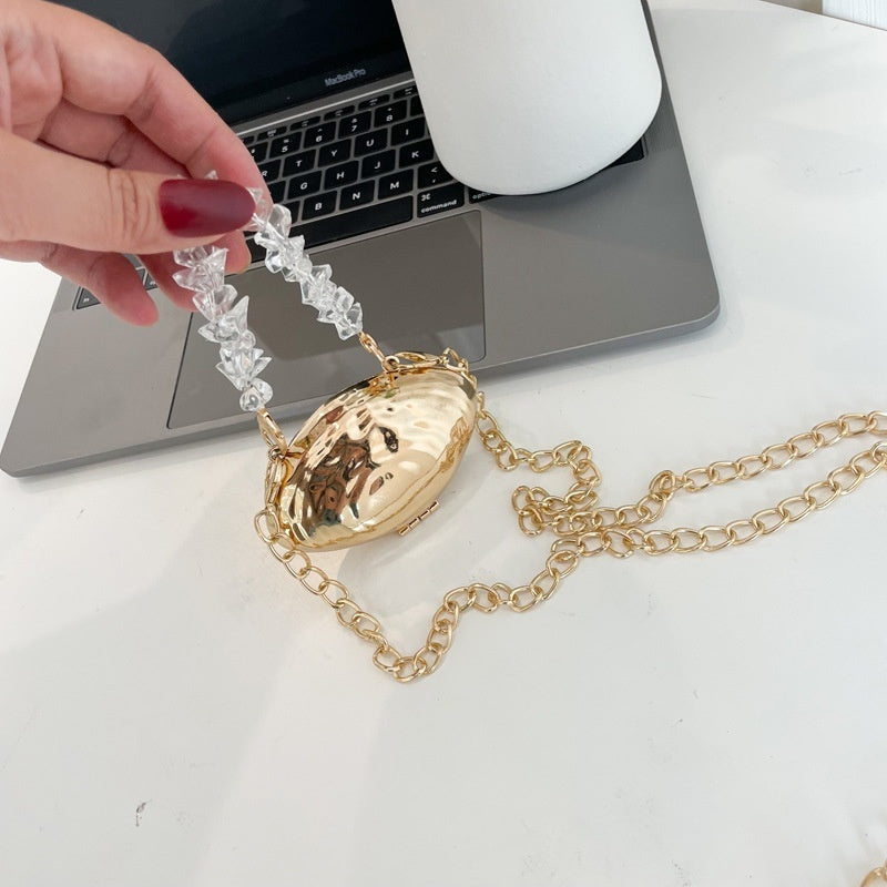 egg shell dinner party one shoulder crossbody chain womens bag