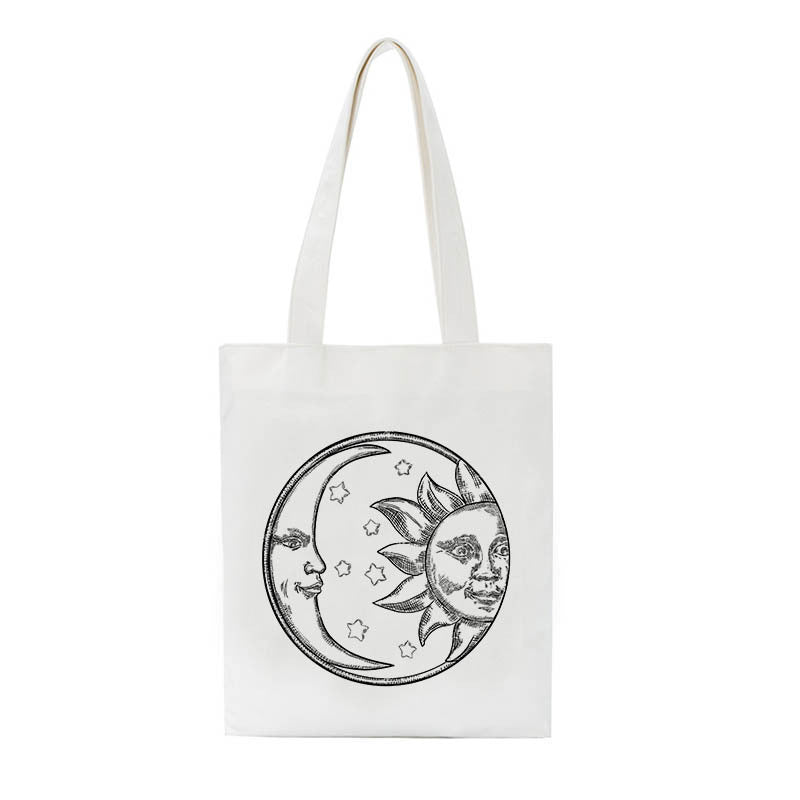 Vintage Myth Sun Print Canvas Bag Creative One Shoulder