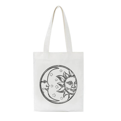 Vintage Myth Sun Print Canvas Bag Creative One Shoulder