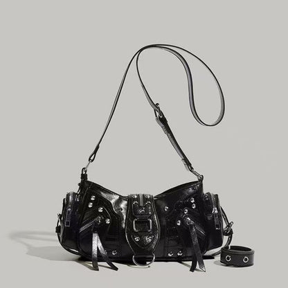 Edgy Y2k-style Single-shoulder Commuter Crossbody Biker Bag