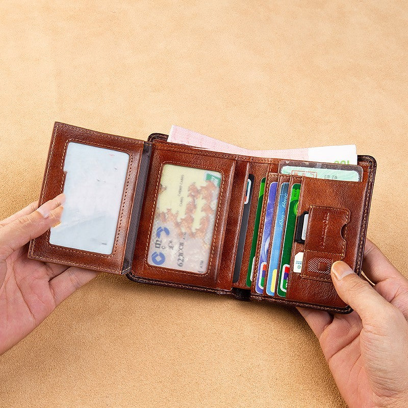 all in one short money leather ultra thin mens wallet